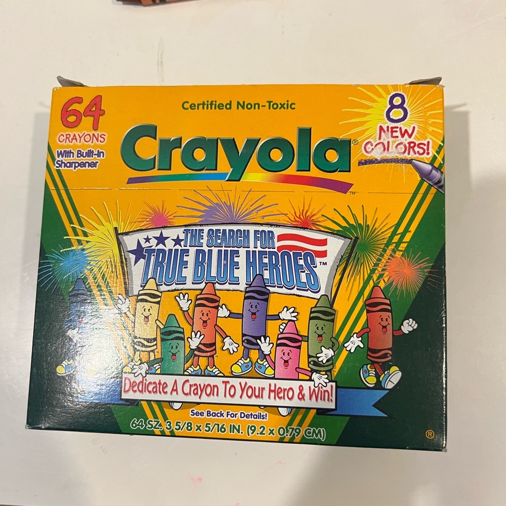 Vintage 1997 Crayola Crayons True Blue Heroes